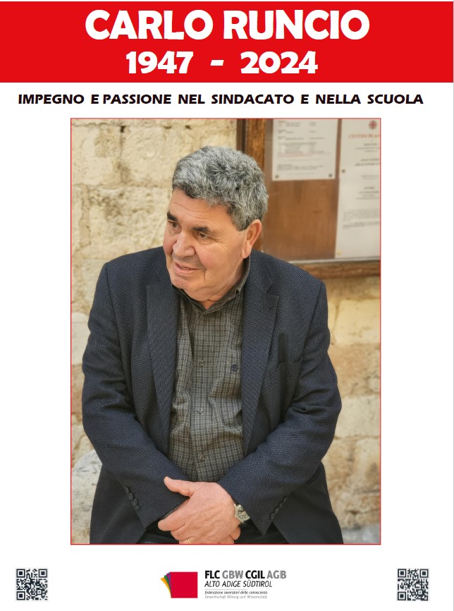 Carlo Runcio 1947-2024. Impegno e passione nel sindacato e nella scuola