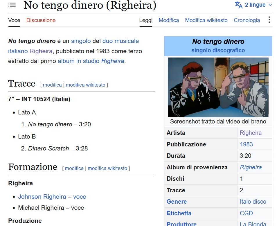 Wikipedia: "No tengo dinero"
